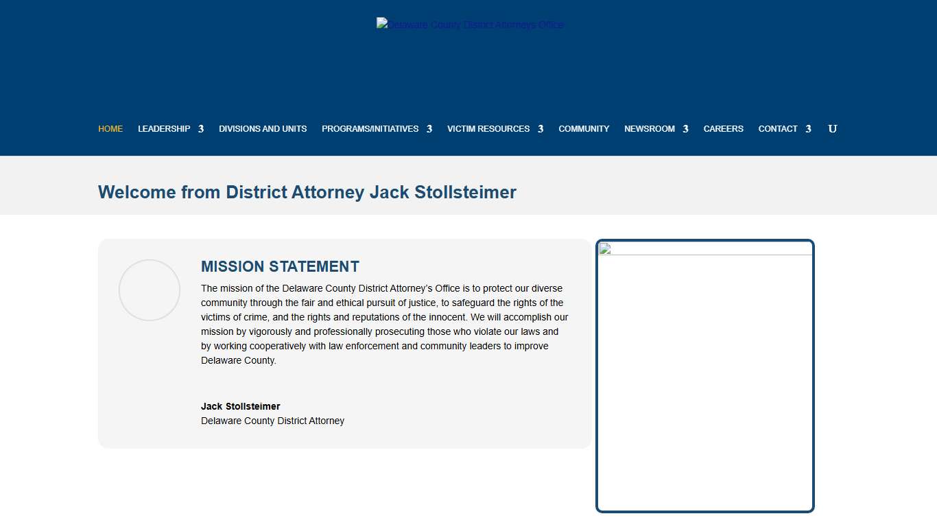 Welcome from District Attorney Jack Stollsteimer - Delaware County District Attorneys Office